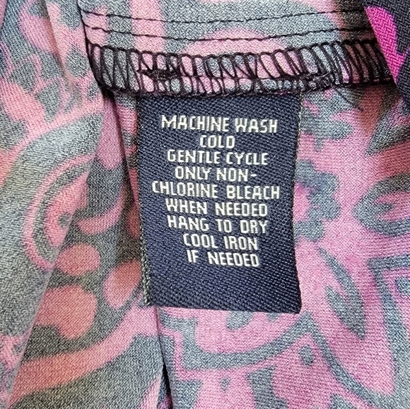 Chaps Dress Purple Black Cap Sleeve Slip-On Petite Large EUC - Picture 6 of 9